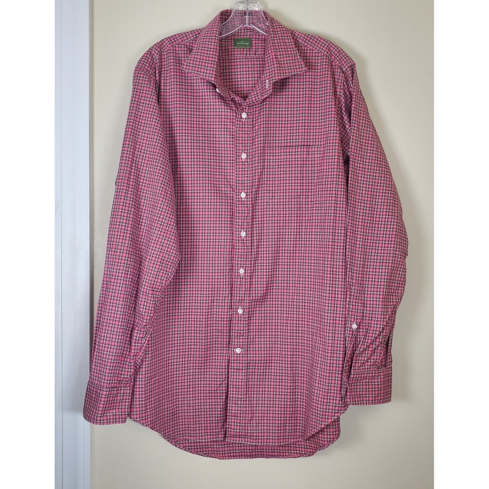 Sid Mashburn Plaid Large Men's Long Sleeve Button Up Dress Shirt Casual Workwear